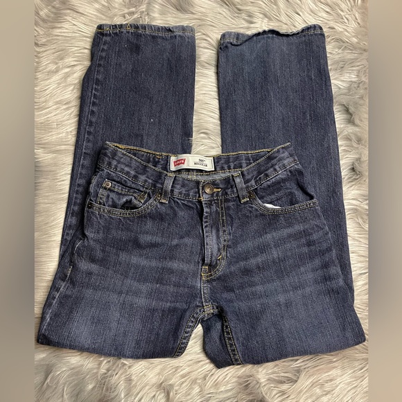 Levi Strauss & Co. Boys 505 Straight Blue Jeans Size 12 Regular W26" X L26" - Picture 2 of 5